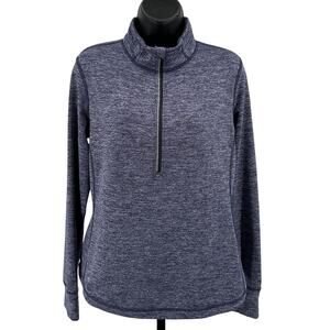 Lucy Sweatshirt WMNS M Blue Heather 1/2 Zip Thermal Reflective Pullover Athletic